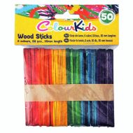 Пръчици дървени 50бр. 6 цвята 95мм Colour Kids